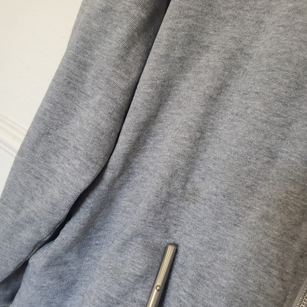 ASOS Mens XL Full Zip Sweatshirt Heather Gray Bomber Jacket Mock Neck Relax Fit - Picture 6 of 16